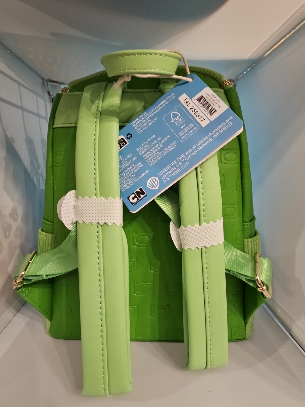 Loungefly Adventure Time Finn corduroy Backpack Featuring Debossed Images - Picture 3 of 3